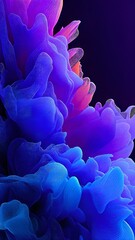 Vibrant Gradient Clouds: Abstract Digital Art of Purple and Blue Fluid Forms