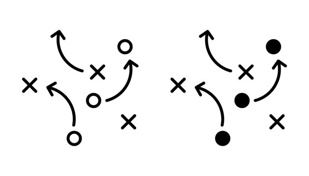 football tactics Icon set. Symbol isolated on white background. vector illustration