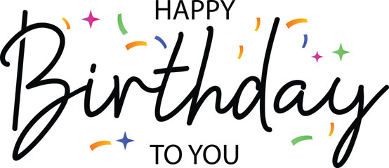 Happy Birthday Hand Lettering Typography Design