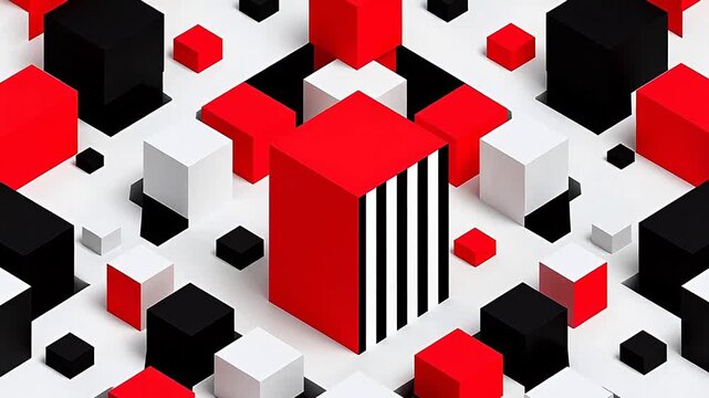 Colorful geometric cubes in a pattern