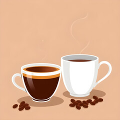 Obraz premium coffee, cup, mug, drink, beverage, hot, caffeine, espresso, latte, aroma, steam, cafe, morning, breakfast, energy, refreshment, warm, cozy, comfort, roasted, beans, barista, foam, liquid, taste, flavo