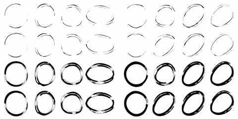 Arrangement of concentric circles in varying thicknesses and darkness