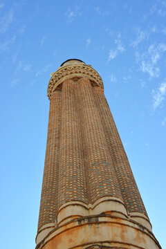 Minaret of Alaaddin Mosque in Antalya, Turkey. Yivli Minare.