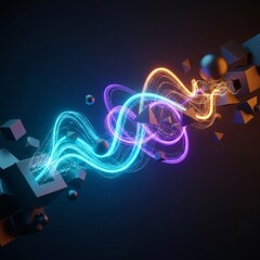 Fototapeta premium Digital Transformation Flow - Abstract Tech Motion