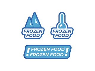 Different blue frozen food label design options depicted on it.