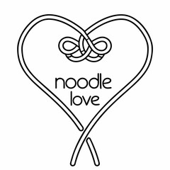 Noodle Love Line Art Vector