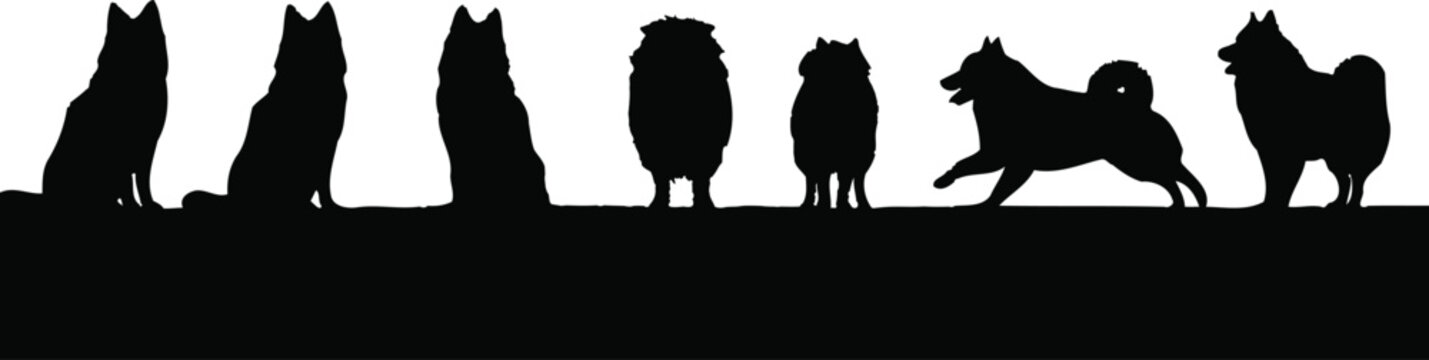 Keeshond Silhouettes 