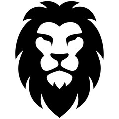 Fototapeta premium Black and White Lion Head Logo Symbol, Majestic Fierce Animal Icon, Strong Authority Emblem, Graphic Design Element