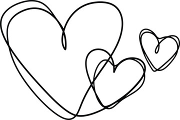 Interconnected hearts line art