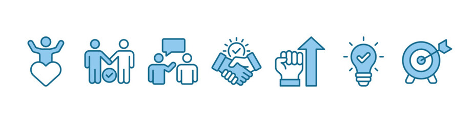 Collaboration banner web icon vector illustration concept for teamwork and working together with icon of support, teamwork, communication, trust, handshake, motivation, inspiration, and success