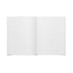 Naklejka premium An open blank book with white pages on a white background. isolated on transparent background