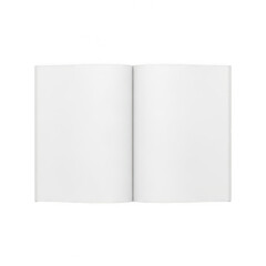 Naklejka premium A blank open book with white pages on a plain white background. isolated on transparent background