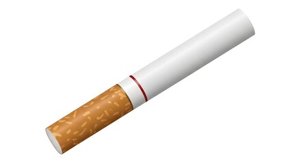 Close-up of a single unlit cigarette with brown tobacco and white filter smoking