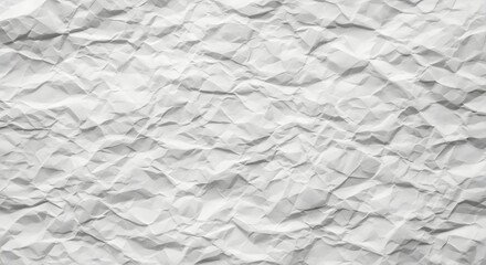 Close-up of Crumpled White Paper Texture Background