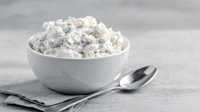Watergate salad in clean white bowl, pale pistachio background, monochrome harmony