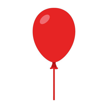 A red balloon floating in the air, viewed from a straightforward perspective, symbolizing joy and celebration