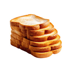 A neatly stacked pile of golden-brown, lightly toasted white bread slices, perfect for a meal