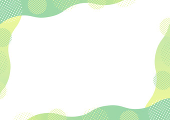 幾何学模様と曲線の上下の角のフレーム_緑
