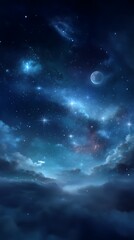 Naklejka premium Subtle Parallax Starfield Above Clouds