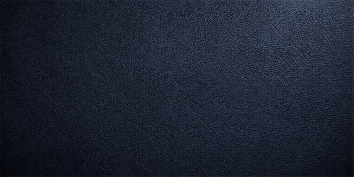 A dark blue background features a macro textured black and blue leather material with a rough surface pattern suitable for a textile fabric wallpaper or canvas design backdrop