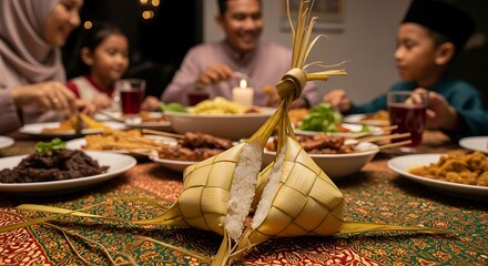 Fototapeta premium Family Gathering with Traditional Meal Celebration.