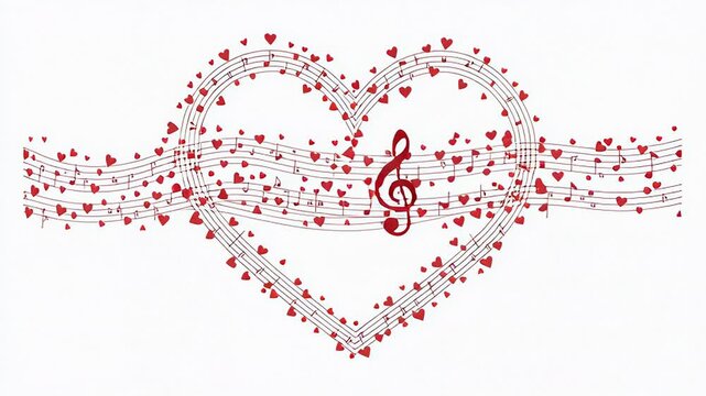 Musical heart with treble clef