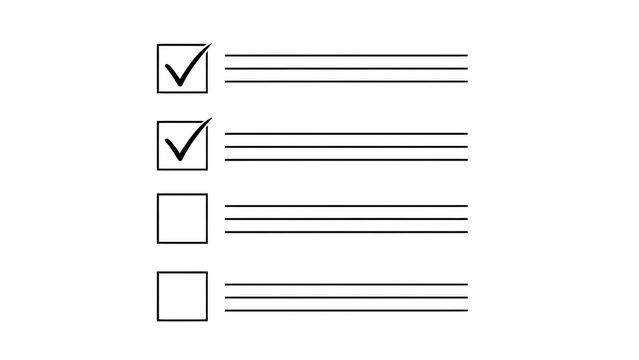 To do list with checkboxes isolated on transparent background