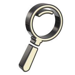 3D Magnifying Glass Icon for Search and Discovery