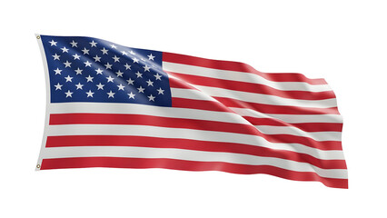 Obraz premium Waving american flag isolated on transparent background