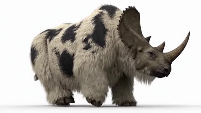 Wooly Tricerhinoceros moving a little