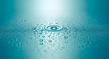 Ripples in water with droplets and light reflection