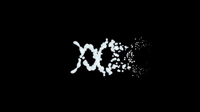 Water splash boom line animation on black screen with playful doodle animation, abstract burst shapes, bubble ripples, creamy milk splash, rolling ball elements, eye-engaging cartoon motion in 2d 4k