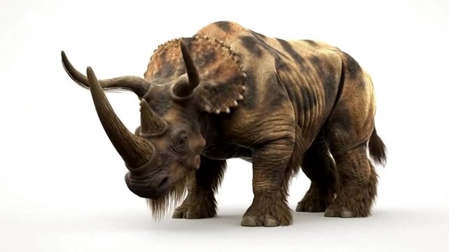 Wooly Tricerhinoceros moving a little