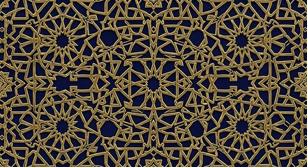 Obraz premium Intricate geometric patterns featuring interlocking floral and star motifs in a repeating design