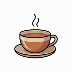 Obraz premium Stylized graphic of a cozy hot beverage for relaxation and refreshment vector icon