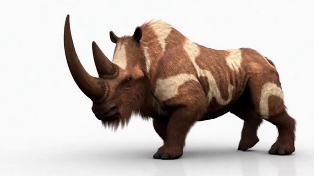 Wooly rhino walking a little
