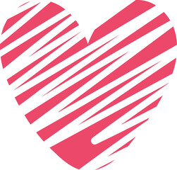 Flat, doodle sketch hand drawn heart icons illustration set

