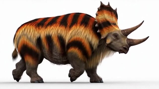 Wooly Tricerhinoceros moving a little