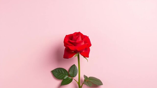 red rose on pink background