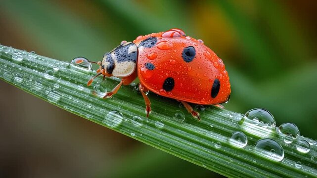 realistic ladybug on grass