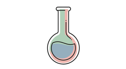 Laboratory Flask with Liquid Inside.