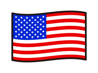 Fototapeta premium シンプルなアメリカ合衆国の国旗のイラスト素材2