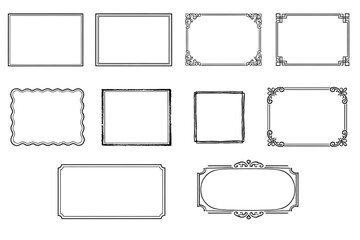 Decorative Frame Collection &mdash; 10 Vintage and Modern Blank Border Templates with Ornate Corners, Scalloped Edges and Rounded Rectangles