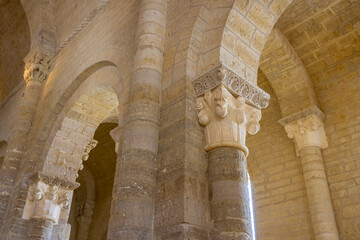 Naklejka premium Romanesque architecture inside San Martin de Fromista church