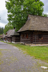 Traditional Slovak wooden houses in Zuberec Orava Village Museum