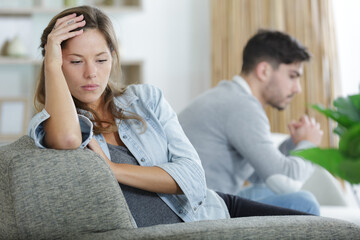 Fototapeta premium couple ignoring each other after an argument