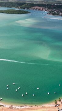 Gunga Beach At Maceio Alagoas Brazil. Stunning Tropical Coastline Beach Scene Viewed From Above. Island Life Landscape Recreation Beautiful. Island Life Coast. Maceio Alagoas.