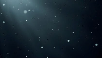 Obraz premium Abstract background with floating particles and subtle light rays in dark blue tones