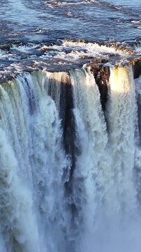 Scenic Water Fall At Victoria Falls In Matabeleland North Zimbabwe. Nature Waterfall. Zambezi River Landscape. Victoria Falls At Matabeleland North Zimbabwe. Southern Africa. Tourism Travel.
