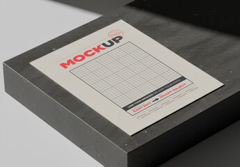 Page Mockup on Marble Surface Stand